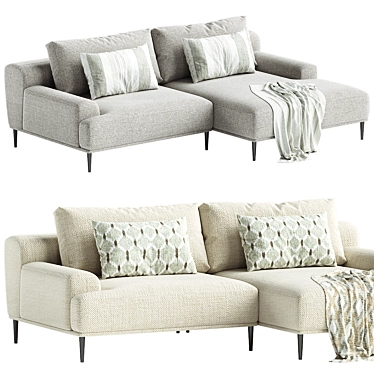 Modern Albi Right Corner Sofa 3D model image 1 