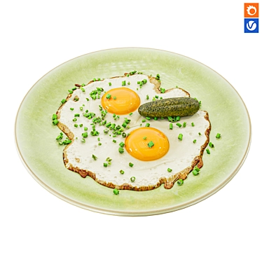 Versatile Egg Plate with Textures 3D model image 1 