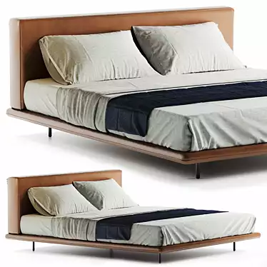 Sleek Minotti Bed Scene Pack 3D model image 1 