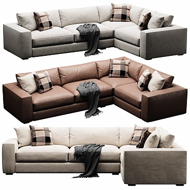 Stylish Oceanside Sofa Sectional 3D model image 1 