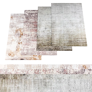  Textured Set of 4 Rugs 3D model image 1 