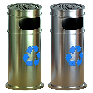  Urban Street Trash Receptacle 3D model image 1 