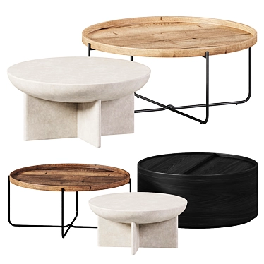 Round Coffee Tables Variety by West Elm 3D model image 1 