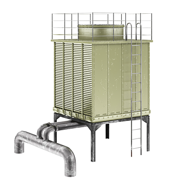 Industrial Cooling Tower 3D Model 3D model image 1 