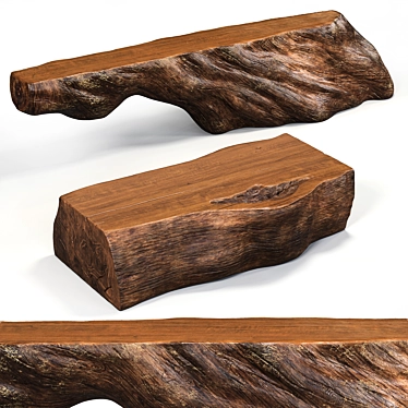 Natural Wood Table Collection 3D model image 1 