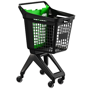 Plastic Shopping Cart 3D Model 3D model image 1 