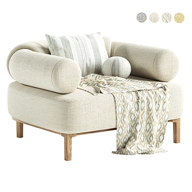 Contemporary Armchair Upholstered in Boucle Fabric