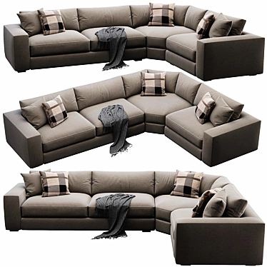 Cozy Coastal Oceanside Sectional Sofa 3D model image 1 