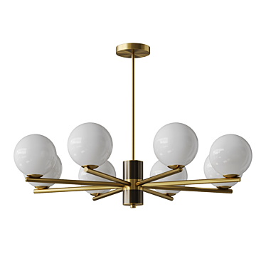 Modern Glass Orb Chandelier Lamp 3D model image 1 