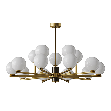 Verner 15 Glass Chandelier Light 3D model image 1 