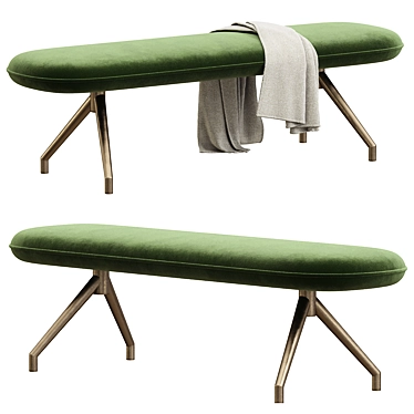 Elegant Velvet Elowen Bench 3D model image 1 