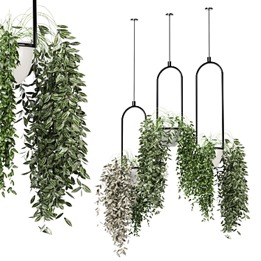 Metal Box Hanging Plant Set 3D model image 1 