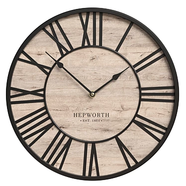 Roman Numerals Wooden Wall Clock 3D model image 1 