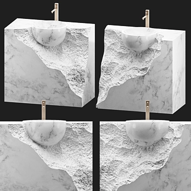 Stone Twin Wash Basins 3D model image 1 