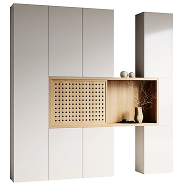 Modern Shelving Unit with Decor Pieces 3D model image 1 