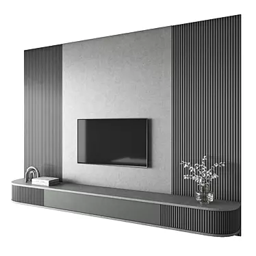 Modern TV Wall 3D Model 3D model image 1 