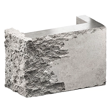 Concrete Reception Desk | Customizable 3D model image 1 