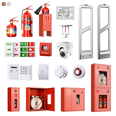 Security Fire Alarm System Kit 3D model image 1 