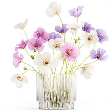 Field Flowers Bouquet in Vase 3D model image 1 