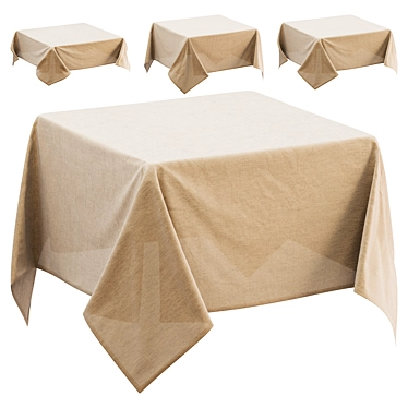 Square Tablecloth Set - Linen Collection 3D model image 1 