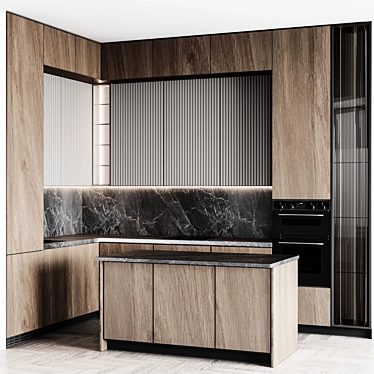  Modern Editable Kitchen Unit 3D model image 1 