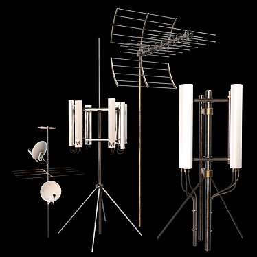  4K PBR Communication Antenna Pack 3D model image 1 