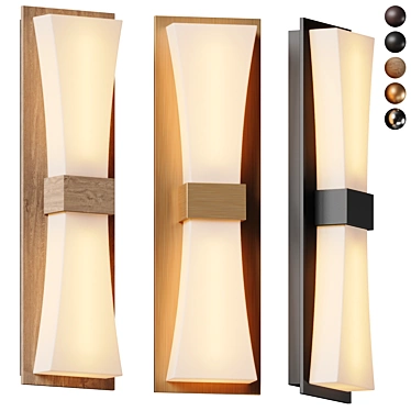 Modern LED Sconce with Wood Finish 3D model image 1 