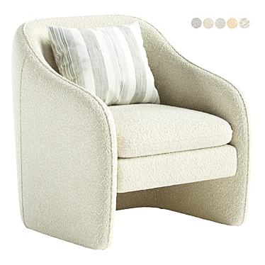 Elegant Bajram Upholstered Armchair 3D model image 1 