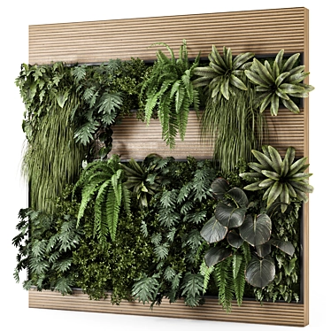 Modern Vertical Garden Wooden Set 3D model image 1 