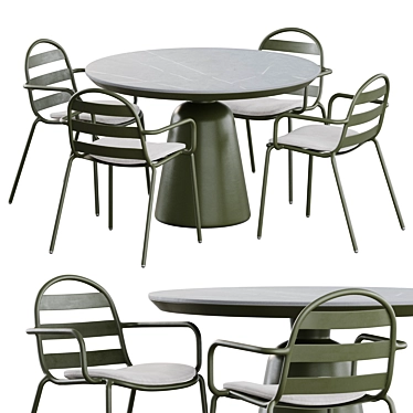 Outdoor Dining Set Kave Home 3D model image 1 