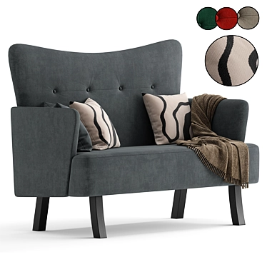 Elegant Austin Sofa in Gray 3D model image 1 