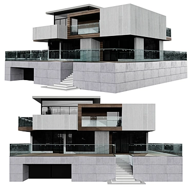 Modern Villa Model No21 3D model image 1 