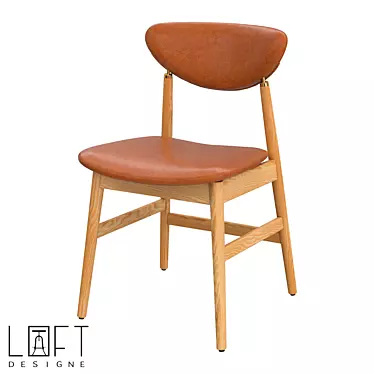 LoftDesigne 38963 Wooden Fabric Chair 3D model image 1 