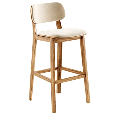 Contemporary Fabric Barstool by PARLA 3D model image 1 