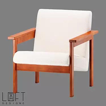 LoftDesigne 33406 Wooden Fabric Chair 3D model image 1 