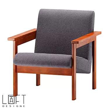 LoftDesigne 33408 Chair, Wood & Fabric 3D model image 1 