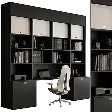 Modern Home Office Furniture Set 3D model image 1 