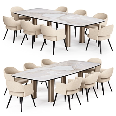 Stylish Park Dining Set 3D model image 1 