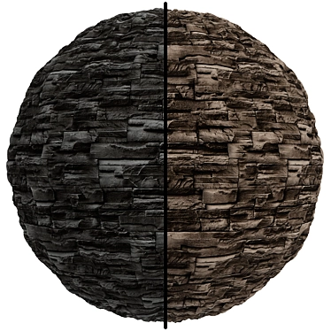 Stone Wall Tile Texture Set 3D model image 1 