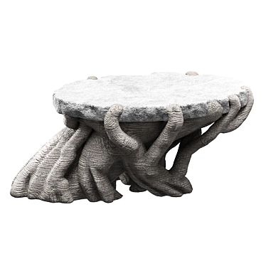 Stone Garden Table Customized Wood Design 3D model image 1 