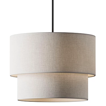 Elegant Fabric Shade Chandelier 3D model image 1 