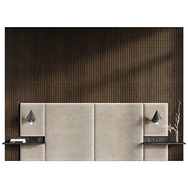 Soft Wall Panel Headboard 2 3D model image 1 