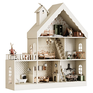 Miniature Toy Dollhouse Set 3D model image 1 