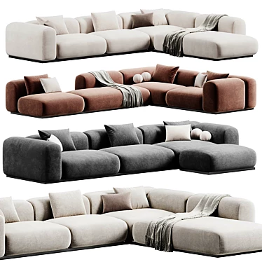 Mahe Sectional Sofa: Modern Elegance 3D model image 1 