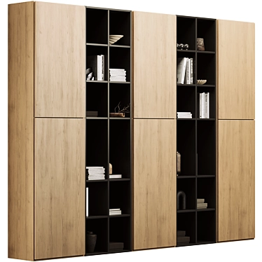 Modern Bookcase Furniture Design in Millimeters 3D model image 1 