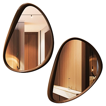 Organic Walnut Wood Mirror 3D model image 1 