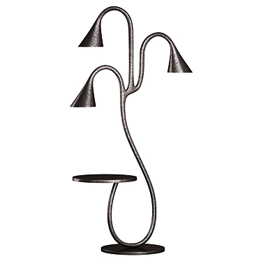 Sleek Mushroom Floor Lamp 3D model image 1 