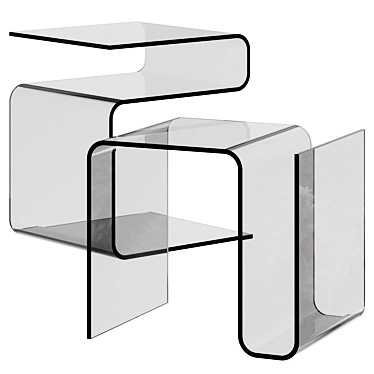 Sleek Glass Allred Side Table 3D model image 1 