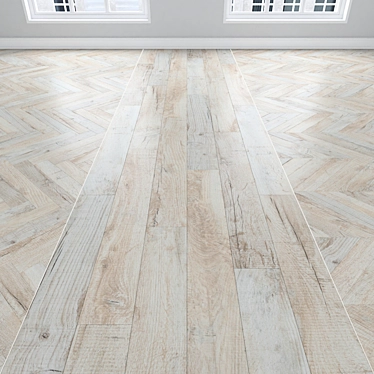 Oak Parquet Collection. Linear, Chevron, Herringbone. 3D model image 1 