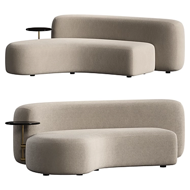 Mythos Left Sofa With Glass Side Table